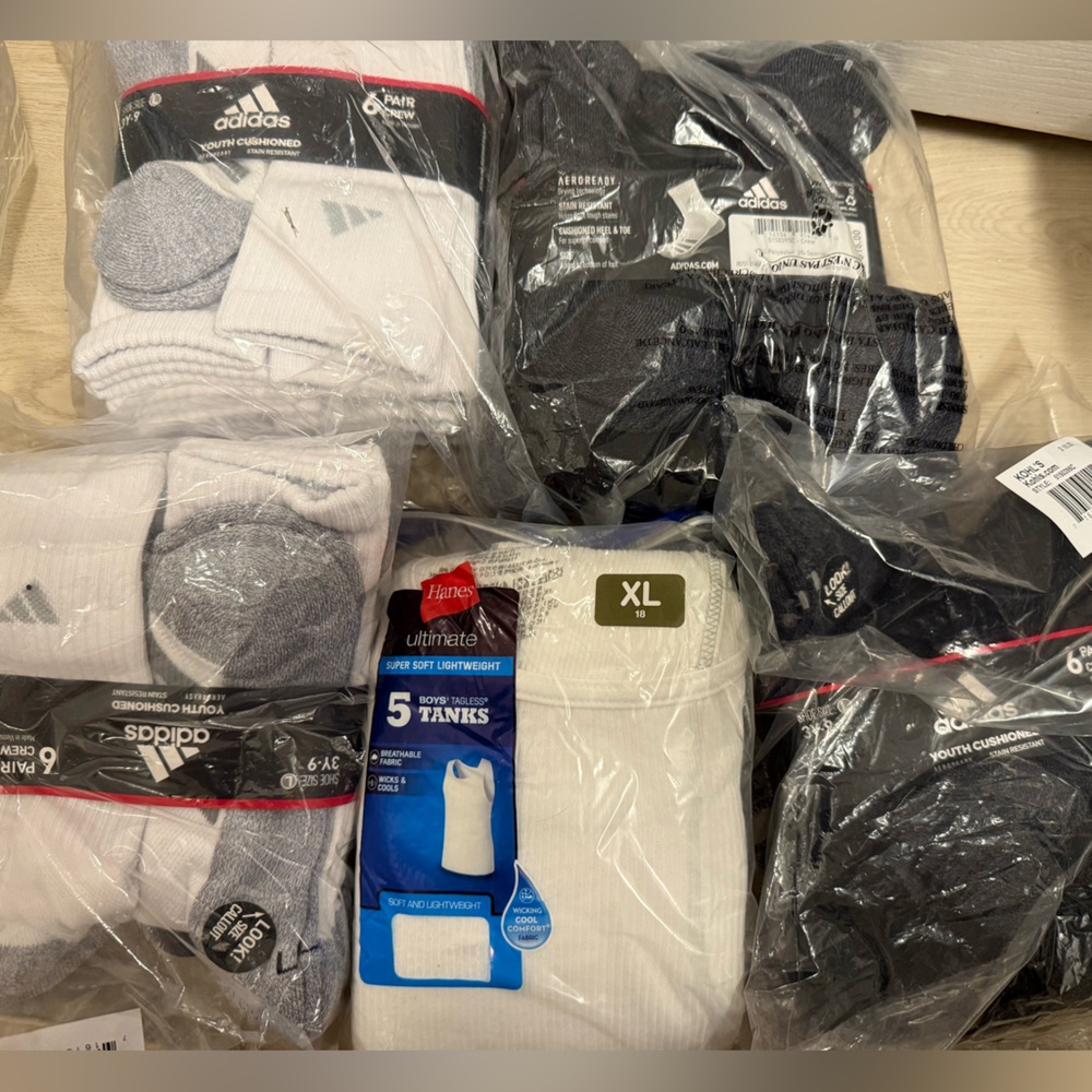 Adidas Black and White Athletic Socks